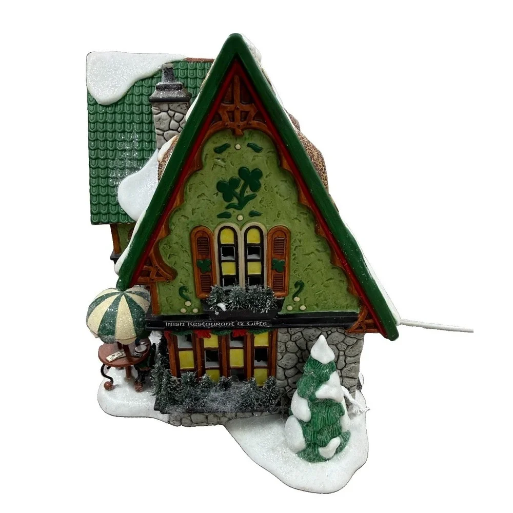 Dept 56 North Pole McElfin's Irish Restaurant & Gifts Christmas Lighted Village